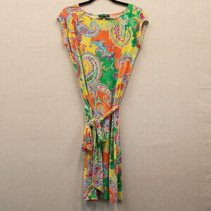 Lauren Ralph Lauren multi color paisley shift dress-M